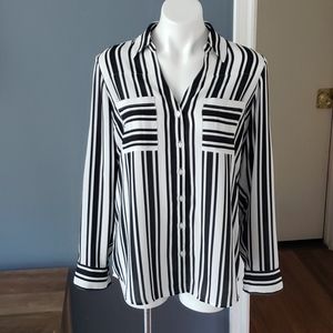 Express Portofino Striped Long Sleeve Shirt